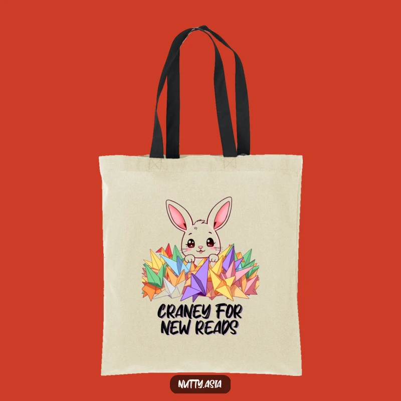 Funny Bunny Origami Tote Bag - Cute Peeking Character Carry-All, Ideal Funny Gift